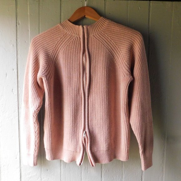 🦔🦔 Dusty Rose Ribbed Zipper Cardigan - Picture 2 of 13